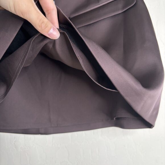 Dynamite Brown Satin Skirt Blazer Set - Picture 7 of 9